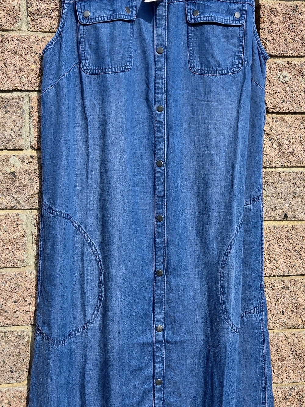 J. Jill Sleeveless Soft Denim Midi Dress in Blue